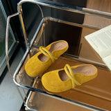 Breakj Bottom Bag Head Half Slippers Women Wear 2025 New Spring Flat Bottom Lazy One Foot Half To Birken