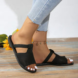 Flat-Bottomed Slippers Women 2025 Summer New Round Head Beach Slippers