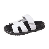 Breakj 2025 Summer Thick-Bottomed Cool Slippers A Word Magic Sticker Outside Wearing Casual Women's