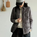 New Autumn Winter Women Turn Down Collar Down Coat Ultra Light 90% White Duck Down Jacket Single Breasted Windproof