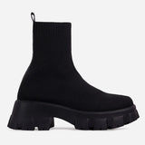Boots for Women Platform Black Shoes Knitted Sock Booties Woman Fashion Motorcycle Boots Botas De Invierno Para