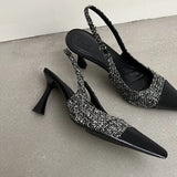 Fragrant Wind French Pointed High Heels Women's Summer 2024, The New Color Wear Temperament Fashion Baotou