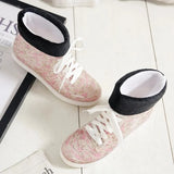 Women's Rainshoes Waterproof Non-Slip Flat Rubber Shoes Women Rain Boots Short Tube Lace Up Velvet Warmer Winter