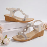 Breakj New Flat Bottom Heel Sandals Women Fashion Water Drill Beach Sandals Bohemian Women's