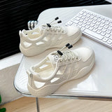 Breakj Breathable Small White Shoes Female Mesh Face 2024 Summer New Korean Version Student Board Shoes Female Platform Mesh Shoes Female HY