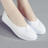 Flat Shoes Low Heels White Women Shoes For Nurse Working Cute Wedge Casual Breathable Footwear Femme Sandalias