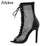 High Quality Gladiator Women Boot Sandals Peep Toe Hollow Out Lace Up Sexy Hollow out Pumps Woman Sandals