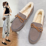 Shoes Single Shoes 2023 Winter New Korean Women's Velvet Flat Casual Shoes Lazybones Pedaling Cotton