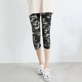 Camouflage Printed Leggings Sexy Women Lady Army Green High Elastic Fitness Leggins Polyester Capris Workout