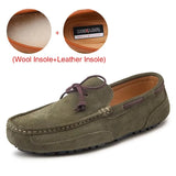 Genuine Leather Men Shoes Luxury Brand Casual Slip On Formal Loafers Men Moccasins Male Driving Shoes Warm