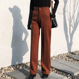Pants Women Winter Warm Casual Lady Straight Pants High Waist Plus Size S~3XL Wide Leg Female Pantalon Woman