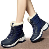Winter Fur Warm Snow Boots Ladies Warm wool booties Ankle Boot Comfortable Shoes plus size 42 Casual Women Mid