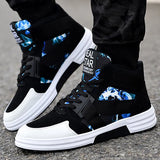 Spring Fashion Camouflage High Top Strap Shoes Men's Shoes Men's Trend Casual Shoes Students Street Dance Board Shoes