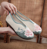Breakj Shoes Embroidered Cloth Shoes Single Shoes Women's Shoes 2023 Spring / Summer New Retro
