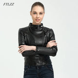 Spring Autumn Women Brand Faux Soft Pu Leather Jacket New Fashion Motorcycle Leather Clothing Women Slim Locomotive