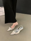 Breakj Pointed Bow High Heels Women 2025 New Summer Temperament And Thin And Head Sandals