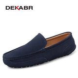 Men Loafers Shoes Warm Soft Genuine Leather Business Men Moccasins Shoes Breathable Slip on Driving Shoes Size