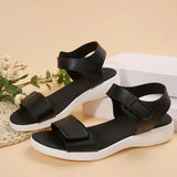 Breakj Summer New Large-Size Flat-Bottomed Magic Sandals Women Wear Simple And Comfortable