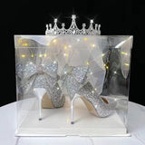 Bow High Heels Summer New Thin-Heeled Single Shoes Crystal Bridesmaids Wedding Shoes Hollow
