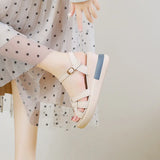 Thick-Soled Sandals Women's Summer 2023 New Muffin Shoes Fashionable High-Heel Large-Size Women's Shoes