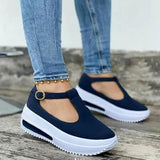Women's Sandals Vintage Wedge Shoes Woman Buckle Strap Straw Thick Bottom Flats Platform Sandals Flock Sandalias