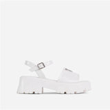 Summer Platform Sandals Women Comfort Buckle Strap Shoes for Women Fashion Metal Decoration Peep Toe Sandals Large