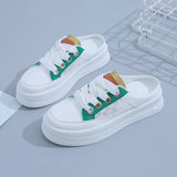 Breakj Half Slippers Female 2025 Summer New Net Face Cool Drag Female Wear Sandals In Summer Versatile Platform Slippers