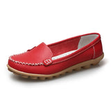 Sale Genuine Leather Women Shoes 2017 Fashion Lace up Casual Flat Shoes Peas Non-Slip Outdoor Shoes Plus Size 34