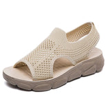 Sandals 2021 Summer Mesh Soft Bottom Casual Breathable Walking Shoes Flat Student Flat Shoes Sandalia Female Plus