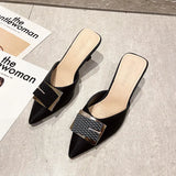 Empty Baotou Slippers 2024 New Pointed Stiletto Semi-Slippers Women Wear Fashionable Sandals And