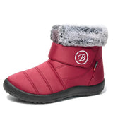 Women's Boots Autumn and Winter New PU Wedge Platform Shoes Plus Velvet Warm Women's Snow Boots Outdoor Waterproof Casual