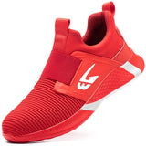 Boots Work Shoes Women Working Safety Shoes With Steel Toe Cap Kevlar Red Lightweight Ankle Boots Water Proof Sneakers
