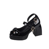 Women's Belt Heel Shoes Fashionable and Versatile 2022 New Temperament Square Heel Spring and Autumn Shallow Mouth Heels