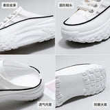 Breakj Korean Version Net Face Half Drag Old Dad Shoes Female 2025 Summer New Breathable Schoolgirl Shoes Casual Shoes Female