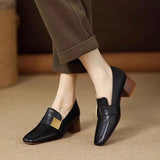 Breakj Jane Shoes Women 2025 Autumn And Winter New Square Single Shoes Women In The British Wind Coarse Pedalle