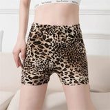 Casual Short Summer Women Jogging Sexy Leopard Gym Fitness Elastic Waist Printed Push Up