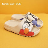 Indoor Home Bathroom Slides Thick EVA Bottom Sole Summer Couple Cute Cartoon Non-Slip Shoes Soft Flat