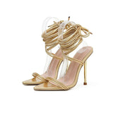 Breakj Size 2023 Spring And Summer New Thin Heel High Heel Pointed Sandal Winding Belt Cross Strap