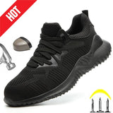 Working Safety Shoes Steel Toe Male Fashion Anti-smashing Men's Work Boots Black Breathable Comfortable Sports