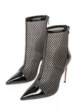Banquet Shoes Fahsion Ladies Mesh High Heels Sexy Mesh Breathable High Heels Nightclub Thin Heels Pointed High Heels