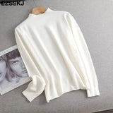 Loose soft solid color turtleneck Sweater Pullover Women Casual Long Sleeve chic bottom Sweater Female Jumpers