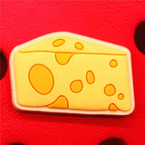 Food Style Shoe Decoration Cute Braised Noodle Pizza Pie Shoe Accessories Croc Charms for Sandals Bracelets Jibz Kids