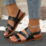 Breakj Large-Size Sandals Wearing Beach Sandals 2025 Summer Buckle With Flat Soles Of Casual Comfortable Women's Shoes