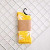 Socks For Women Men's Cotton Socks Hip Hop Leaf high Quality Harajuku Ladies White Green Spring Autumn casual long