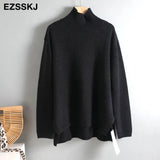 Winter basic oversize thick Sweater pullovers Women 2021 loose cashmere turtleneck Sweater Pullover female Long