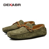 Casual Men Genuine Leather Shoes Summer Breathable Green Men's Loafers Leather Shoes Sapato Masculino Zapatos
