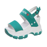 Sandals Summer Super High Heels Wedges Female Platform Shoes Girls Thick Bottom Buckle Strap Ladies Sandals 2021
