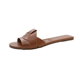 Breakj Large-Size Slippers Women 2025 New Flat-Soled Sandals Trend One-字字 Color