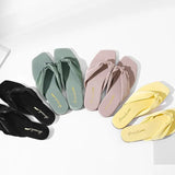 Leather Slippers Women Flat Shoes Ladies Pink Flip Flops Comfortable Weave Outdoor Slides 2021 Summer Woman