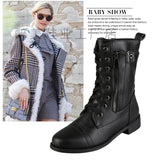 2025 Round Head With Martin Boots In The Middle Of The Barrel Women's Boots Side Zipper Wish High Help
